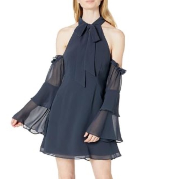 Keepsake The Label  Waves Navy Cold Shoulder Mini Dress, S, NWT - Picture 1 of 6